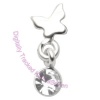 Butterfly - Clear - Tragus Dangling Ear Stud